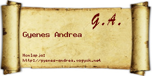 Gyenes Andrea névjegykártya